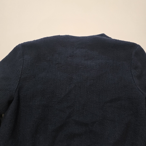 Maje Bimarine Tweed Jacket In Blue Long sleeves Crewneck Front button closure - Picture 7 of 10
